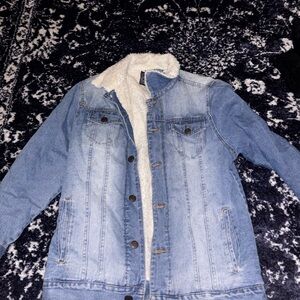 Denim Sherpa-Lined Jacket